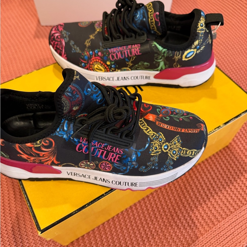 Versace Jeans Collection women’s Sneakers - Black and Multicolor